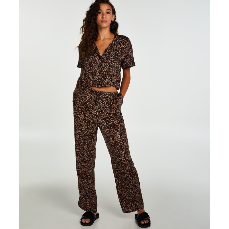 Pant Vis Satin Leopard