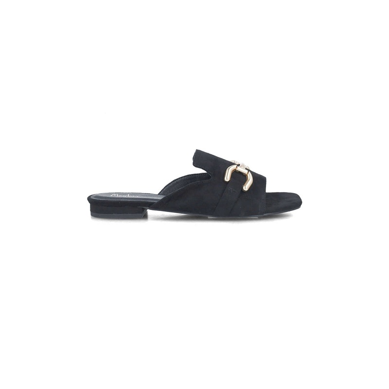 Black Open-Toe Mule Slippers