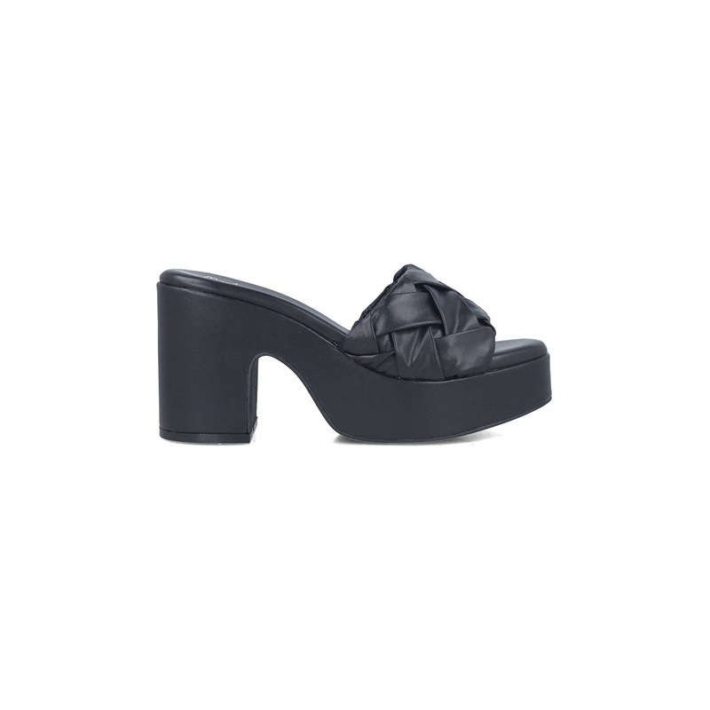 Black Platform Slipper Heels