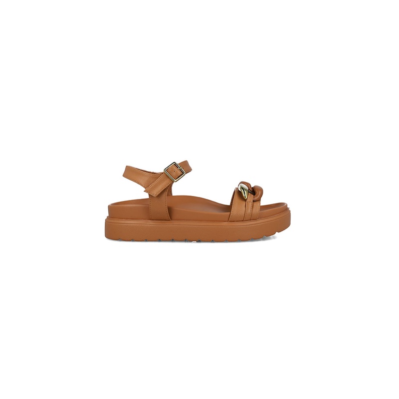 Brown Platform Sandals With Ankle Strap