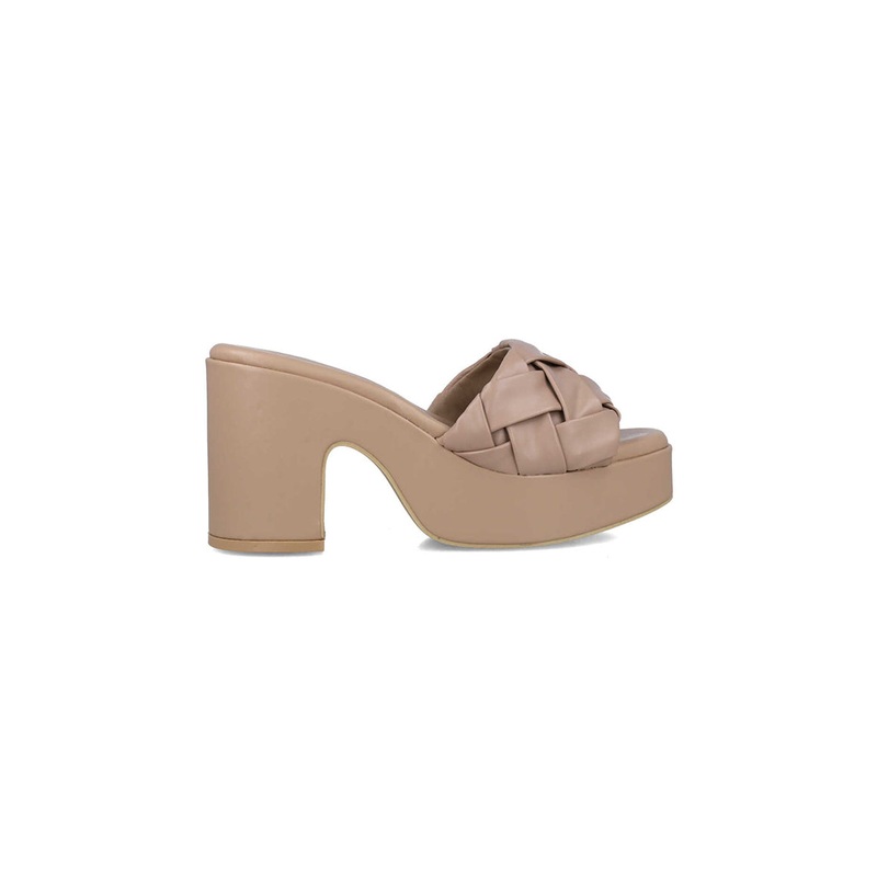 Brown Platform Slipper Heels