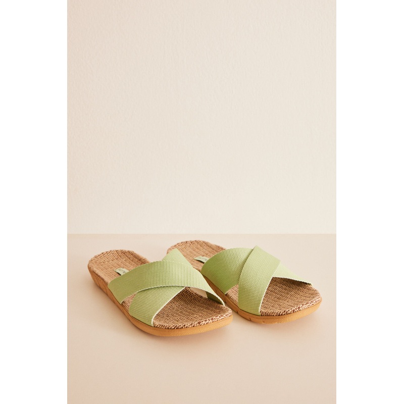 Green Open Slippers