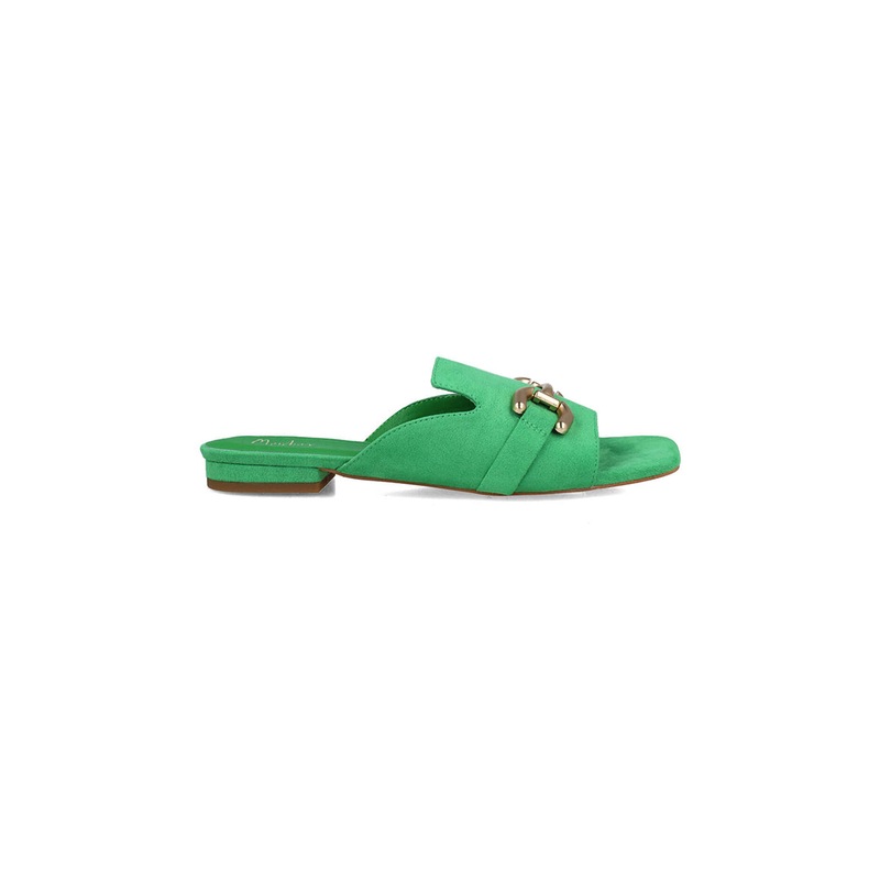 Green Open-Toe Mule Slippers