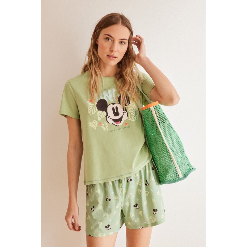 Green Short Sleeves Short Pant Pyjama