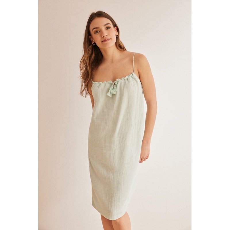 Green Straps Short Nightdress