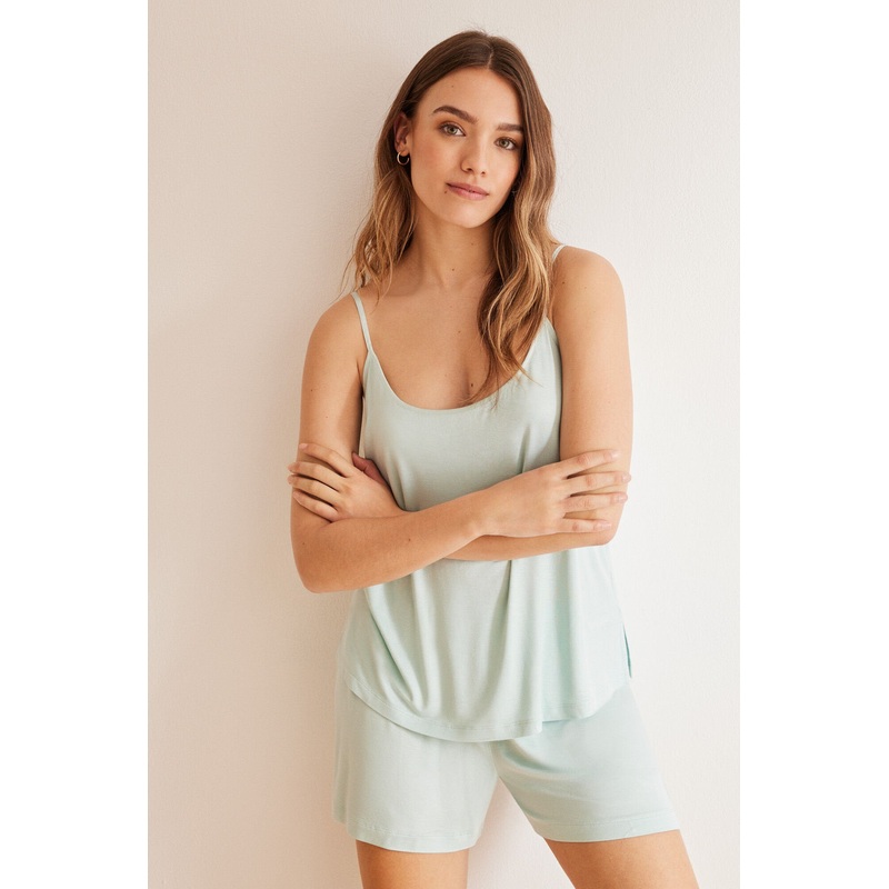 Green Straps Short Pant Pyjama