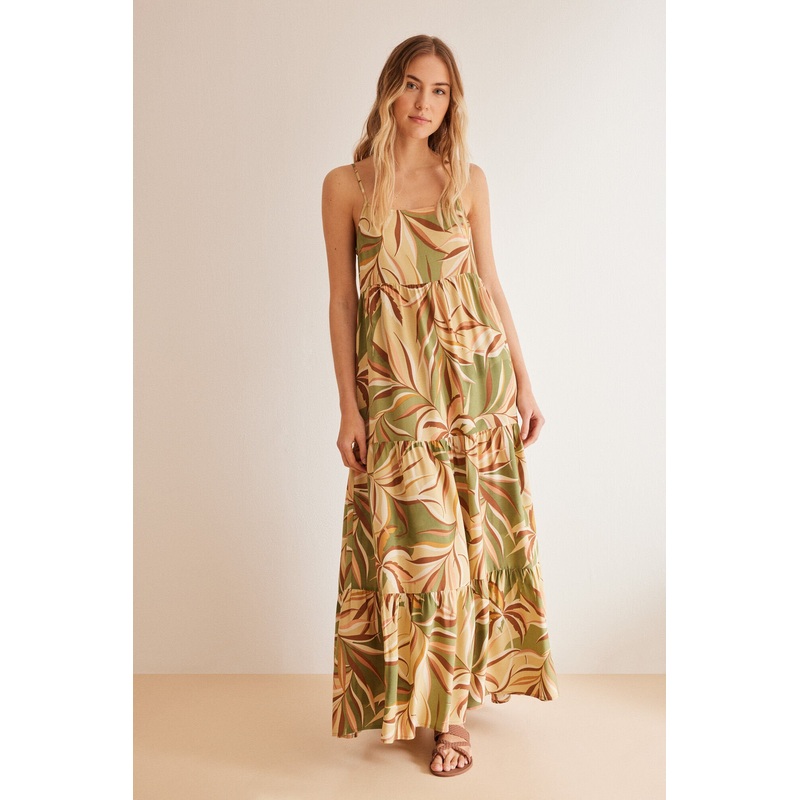 Multicoloured Straps Long Dress
