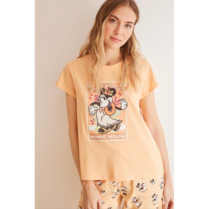 Orange Short Slevees Pirate Pant Pyjama