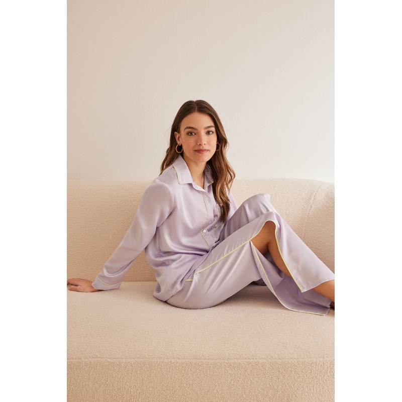 Purple/Lilac Long Sleeves Masculine Pyjama