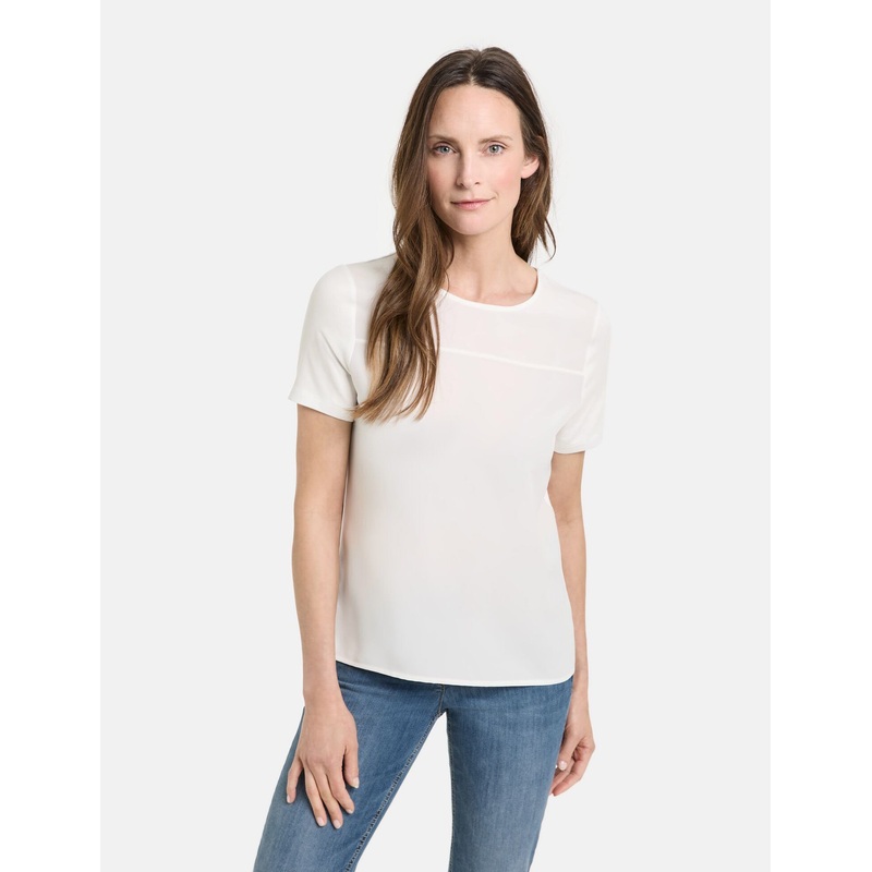 T-Shirt With Fabric Panelling