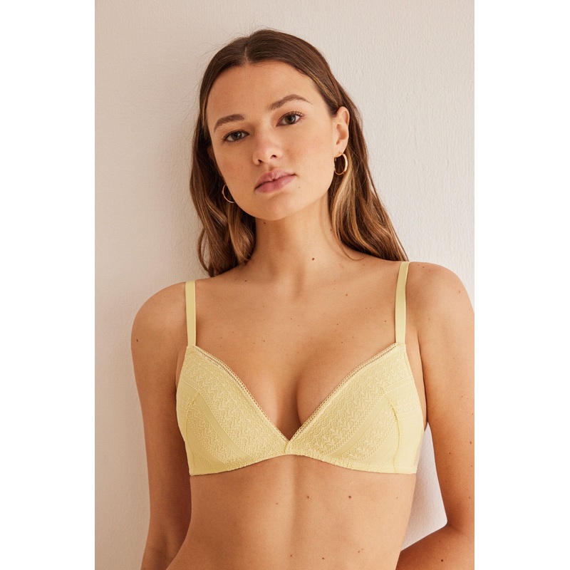Yellow Triangular Padded Bra