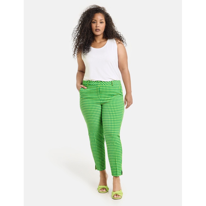 Check 7/8-Length Trousers Made Of Seersucker