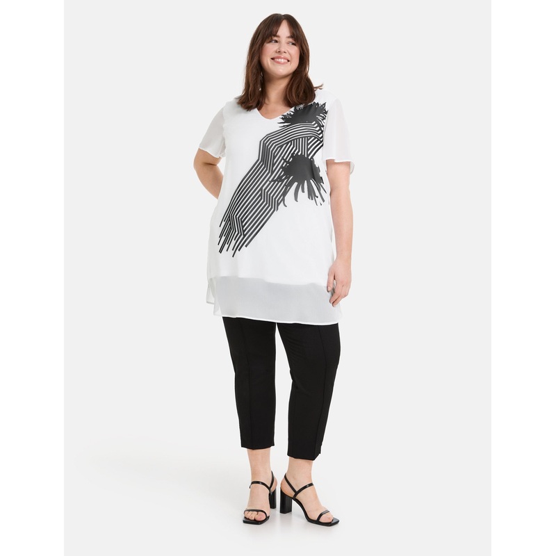 Chiffon Tunic With Short Sleeves