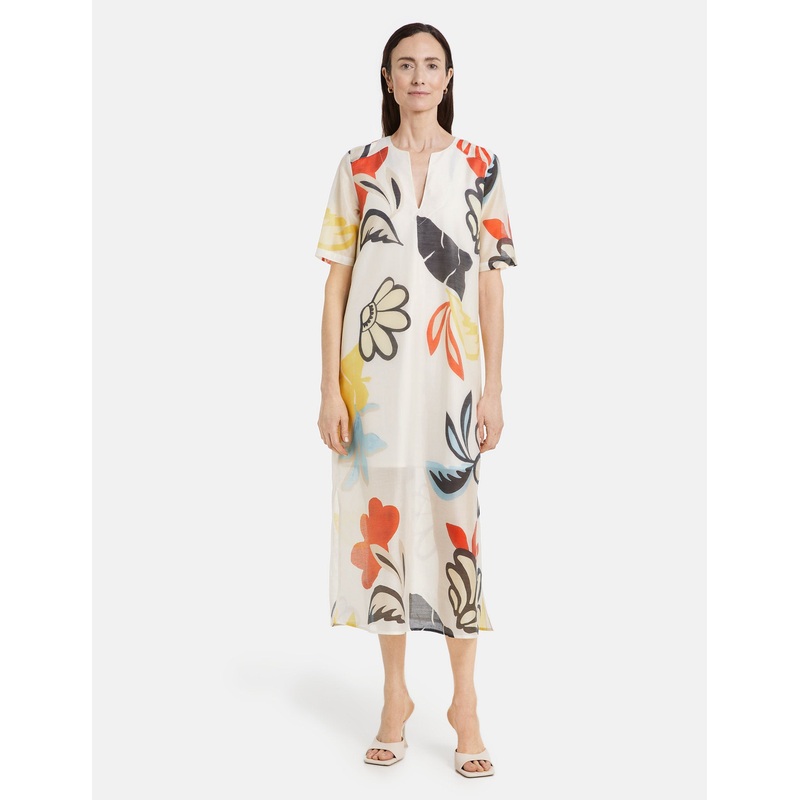 Flowing Midi Dress With A Floral Print