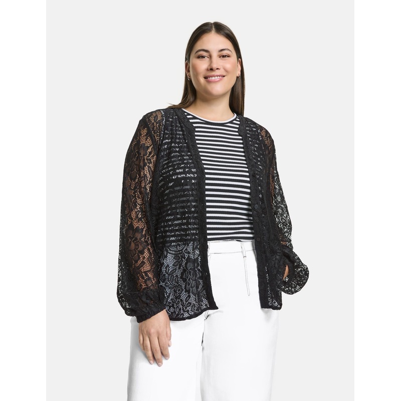 Lace Blouse With Balloon Sleeves