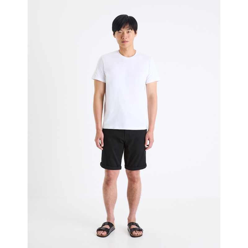 Plain Chino Bermuda Shorts In Stretch Cotton