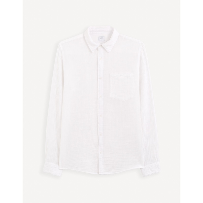 Regular Plain Cotton Gauze Shirt