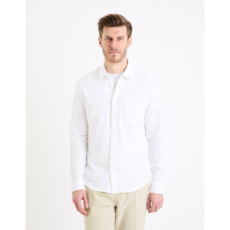 Regular Plain Knit Shirt