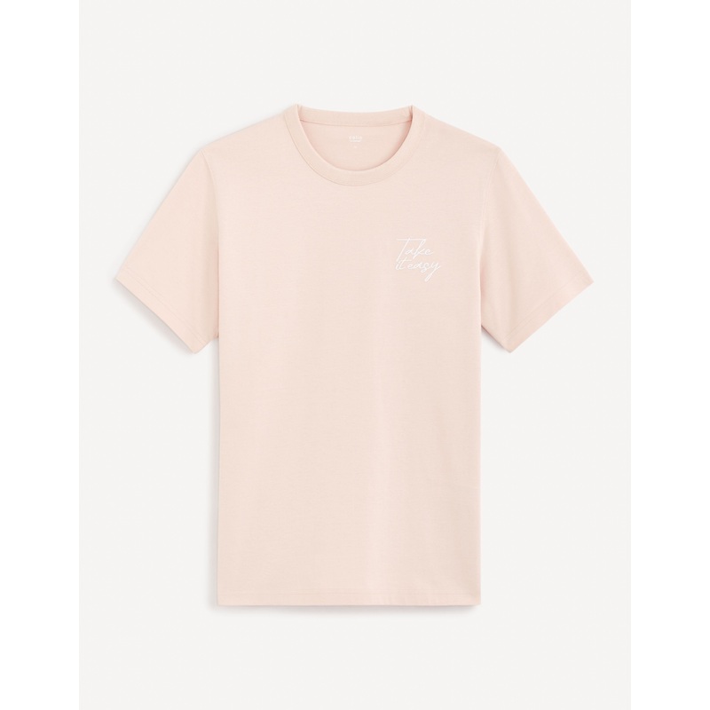 Round-Neck Printed Cotton T-Shirt