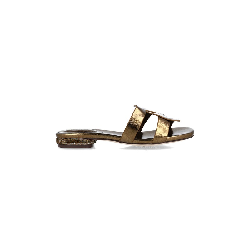 Shiny Brown Slippers