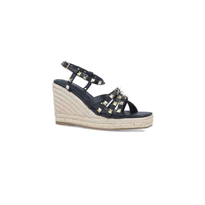 Studded Wedges With Braided Platform