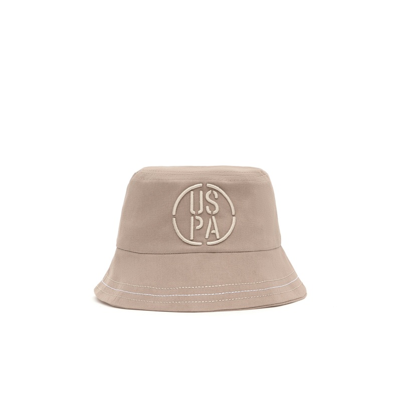 Beige Bucket Hat With Logo