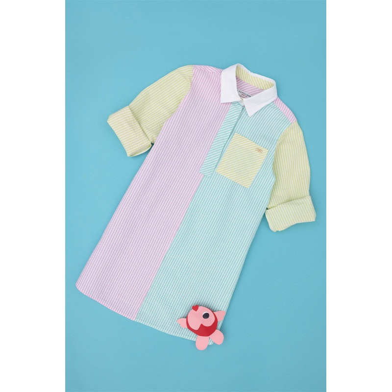 Color Block Shirt Dress
