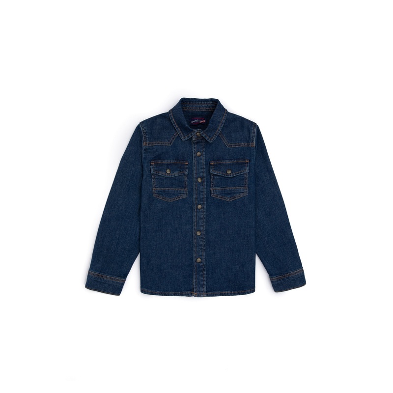 Denim Button Down T-Shirt