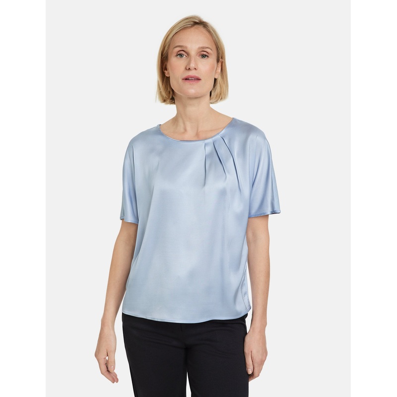 Flowing Blouse Top With Fabric Panelling