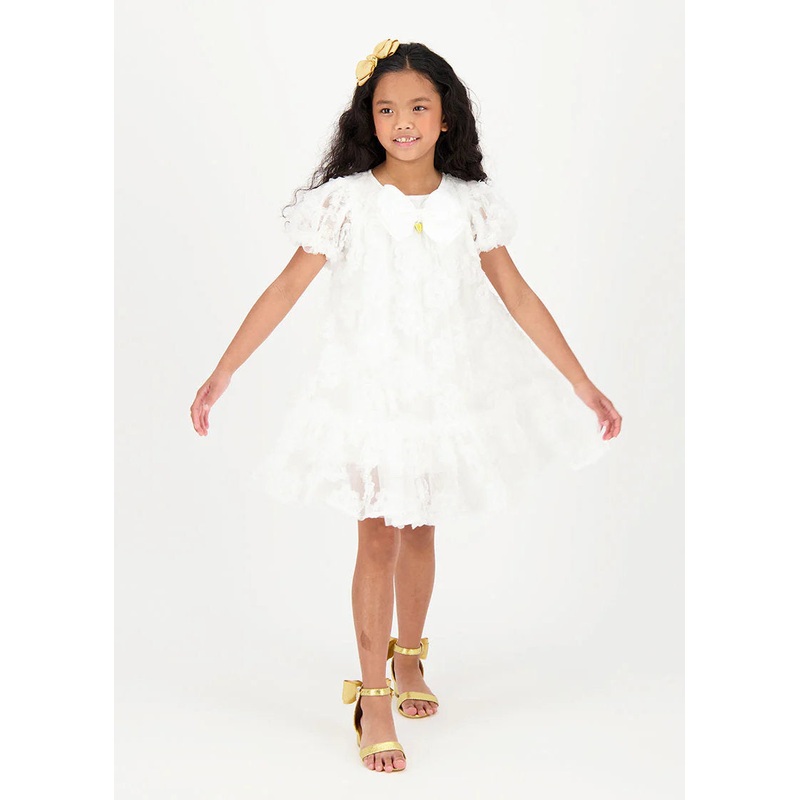 Marta 3D Flower Dress Snowdrop