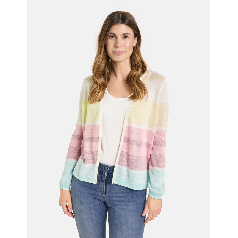 Open Cardigan With Colour Blocking