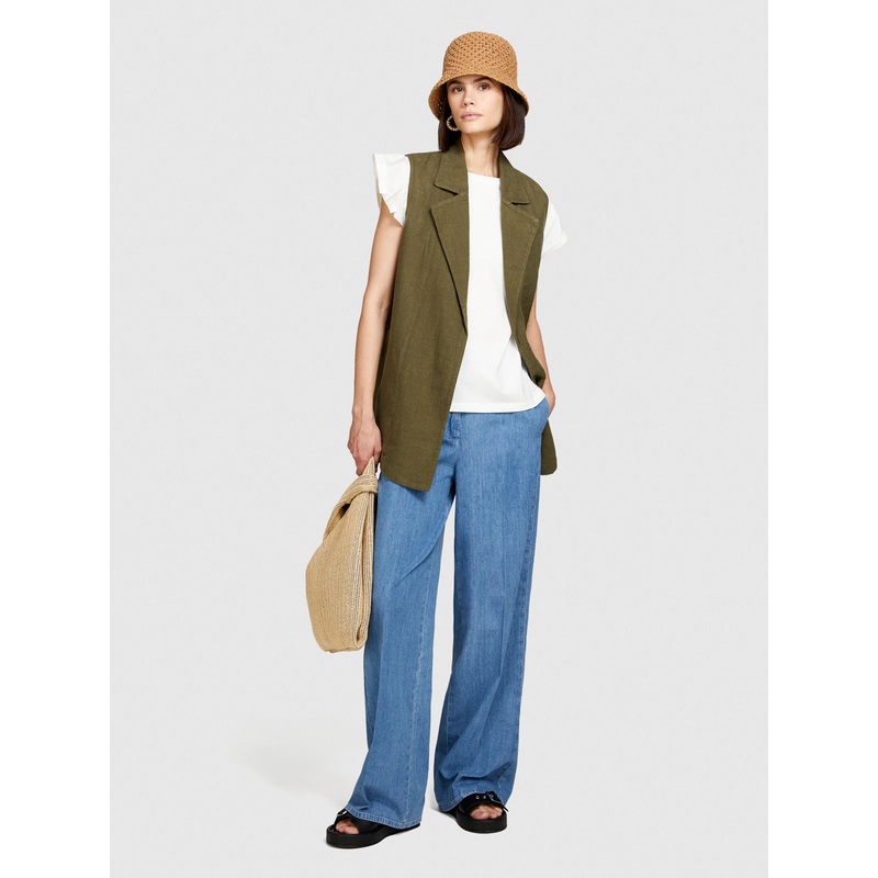 Palazzo Trousers In Chambray