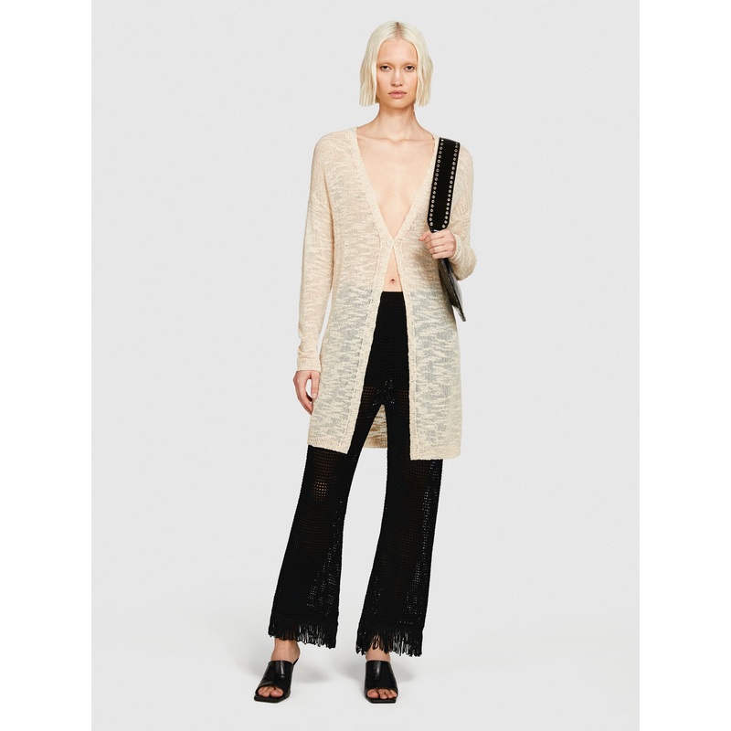 Perforated Trousers With Fringe