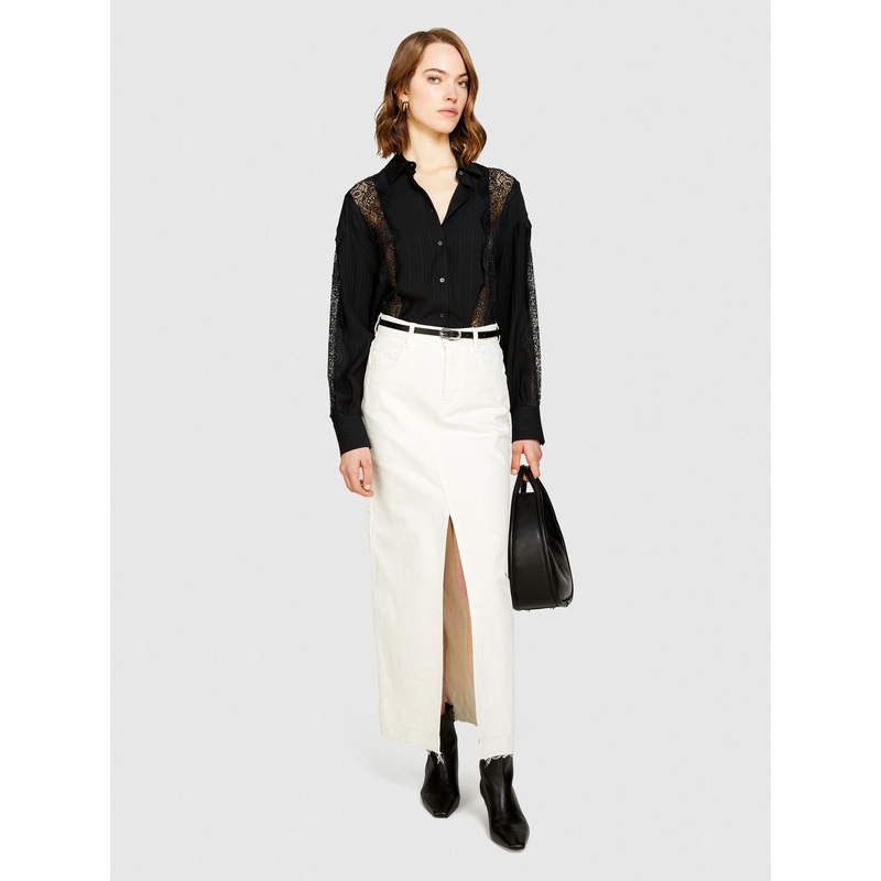 Satin Shirt With Lace