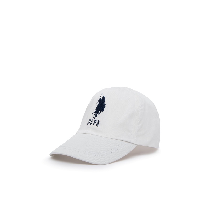 White Baseball Cap With Logo