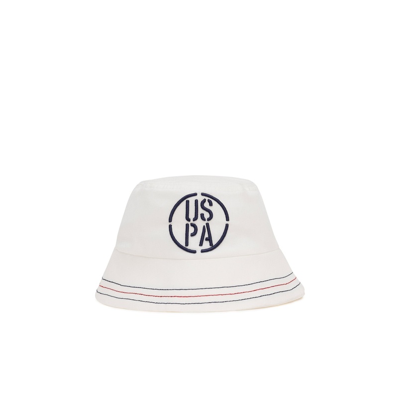 White Bucket Hat With Logo