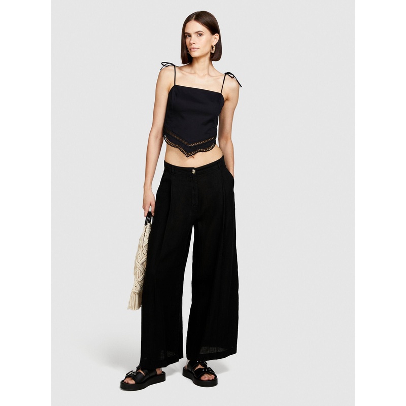 Wide Leg 100% Linen Trousers