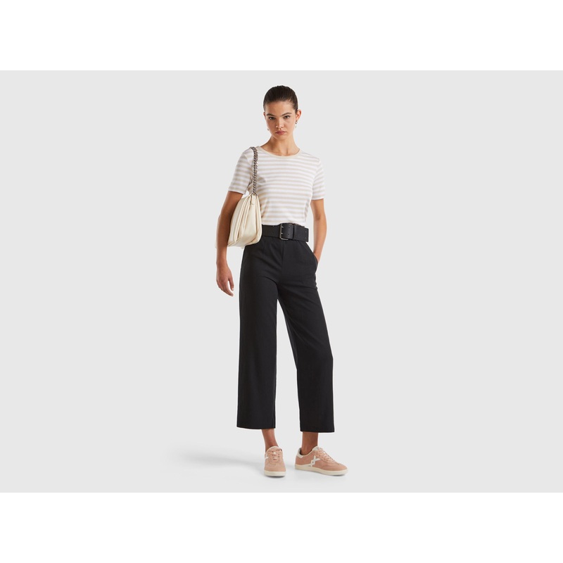Cropped Trousers In Sustainable Viscose Blend