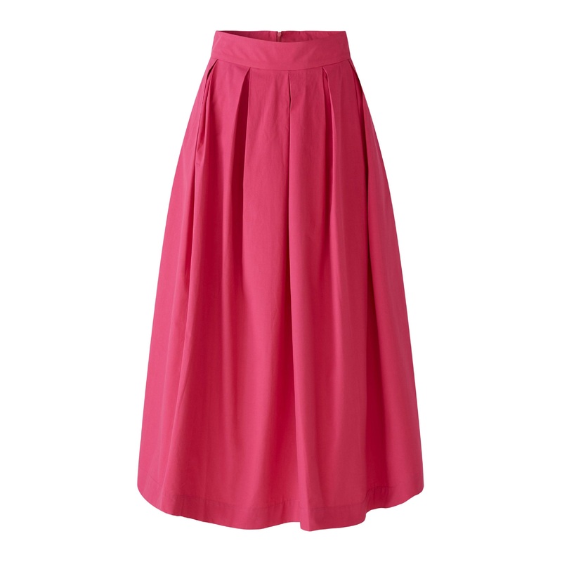 High Waist A-Line Midi Skirt