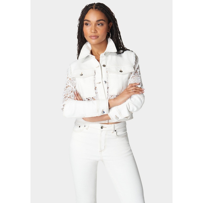 Lace Combo Denim Jacket
