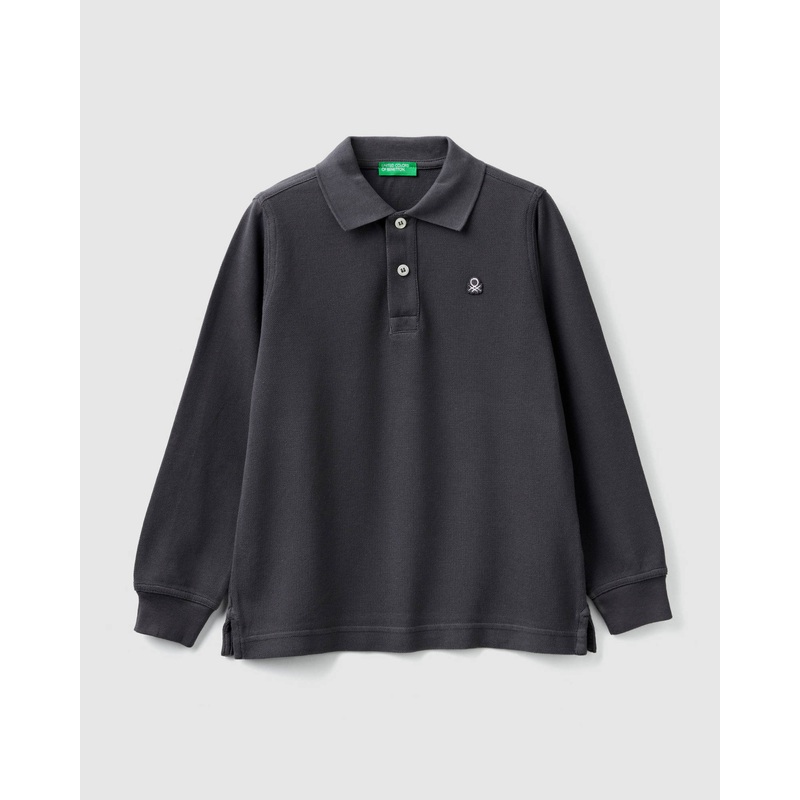 Middle Grey L/S Polo Shirt