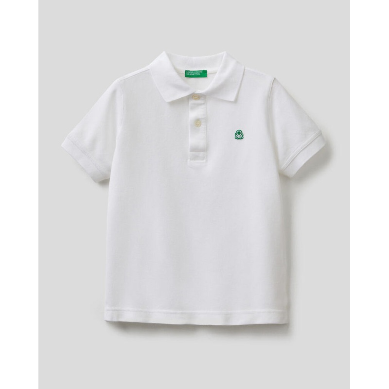 WHITE POLO IN ORGANIC COTTON
