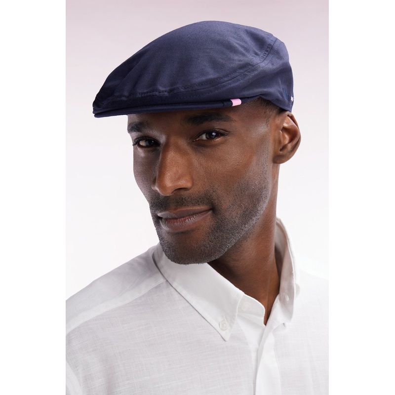 Beret Cap in Navy Cotton Twill