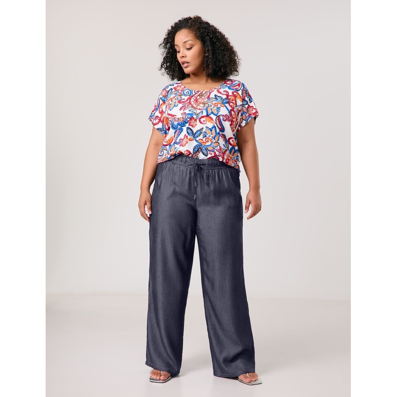 Carlotta Flowing Wide Trousers in a Denim Look