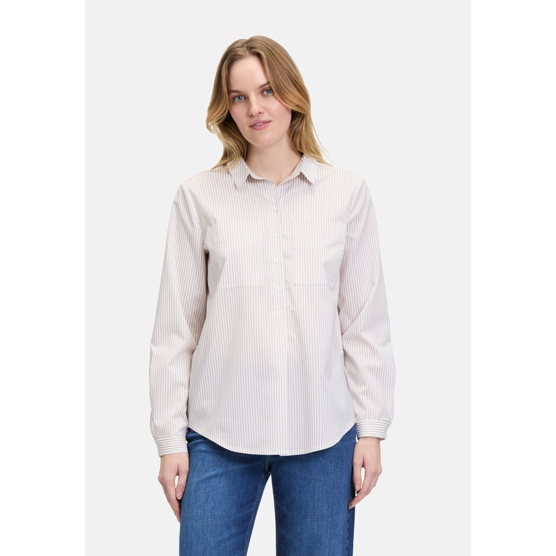 Long-Sleeved Blouse with Stripes