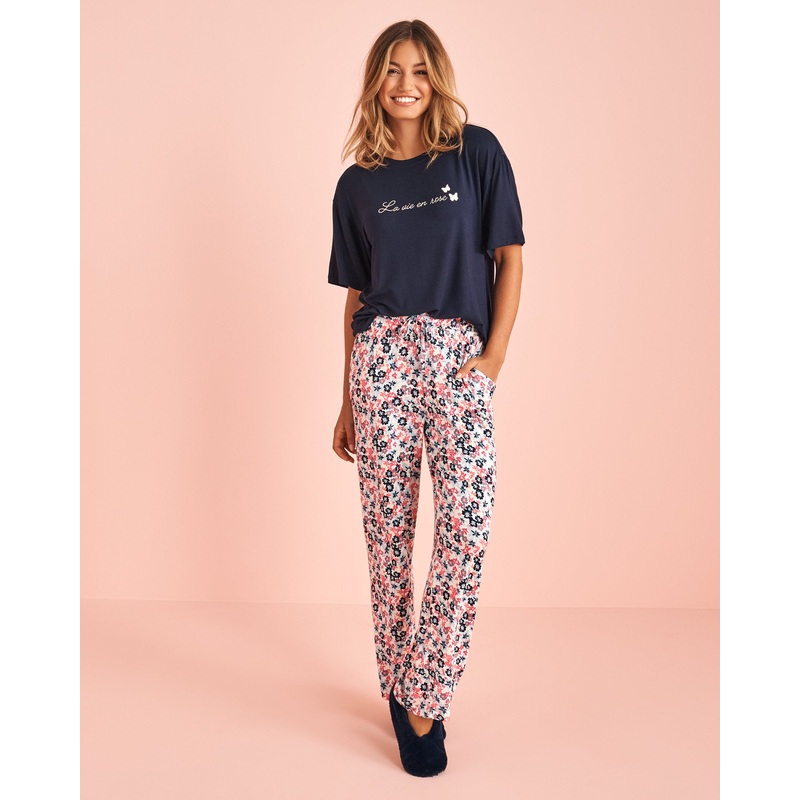 Multi Flower Soft Jersey Pajama Pants