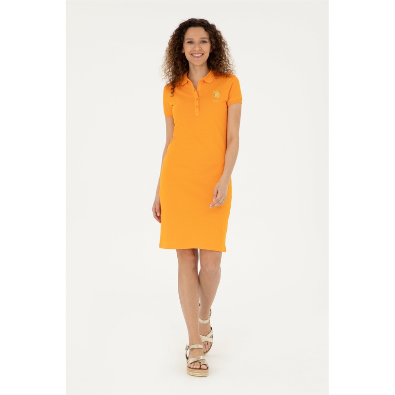 Orange Polo Style Dress