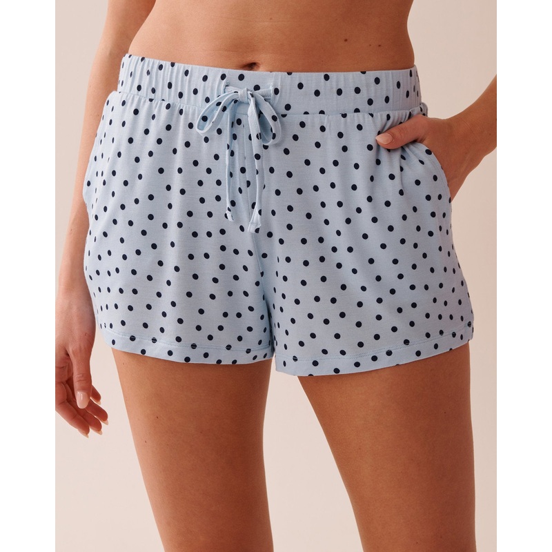Polka Dot Soft Jersey Pajama Shorts