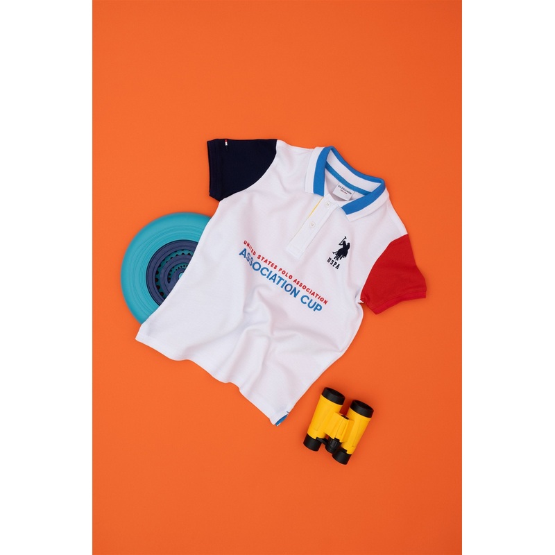 White Polo Shirt With Color Design