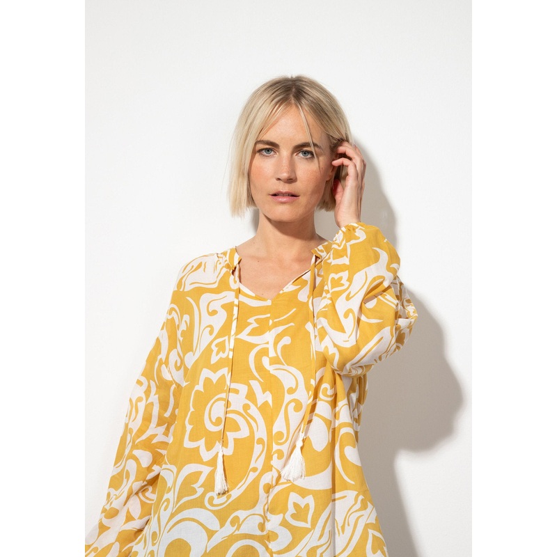 Yellow & White Cotton Blouse